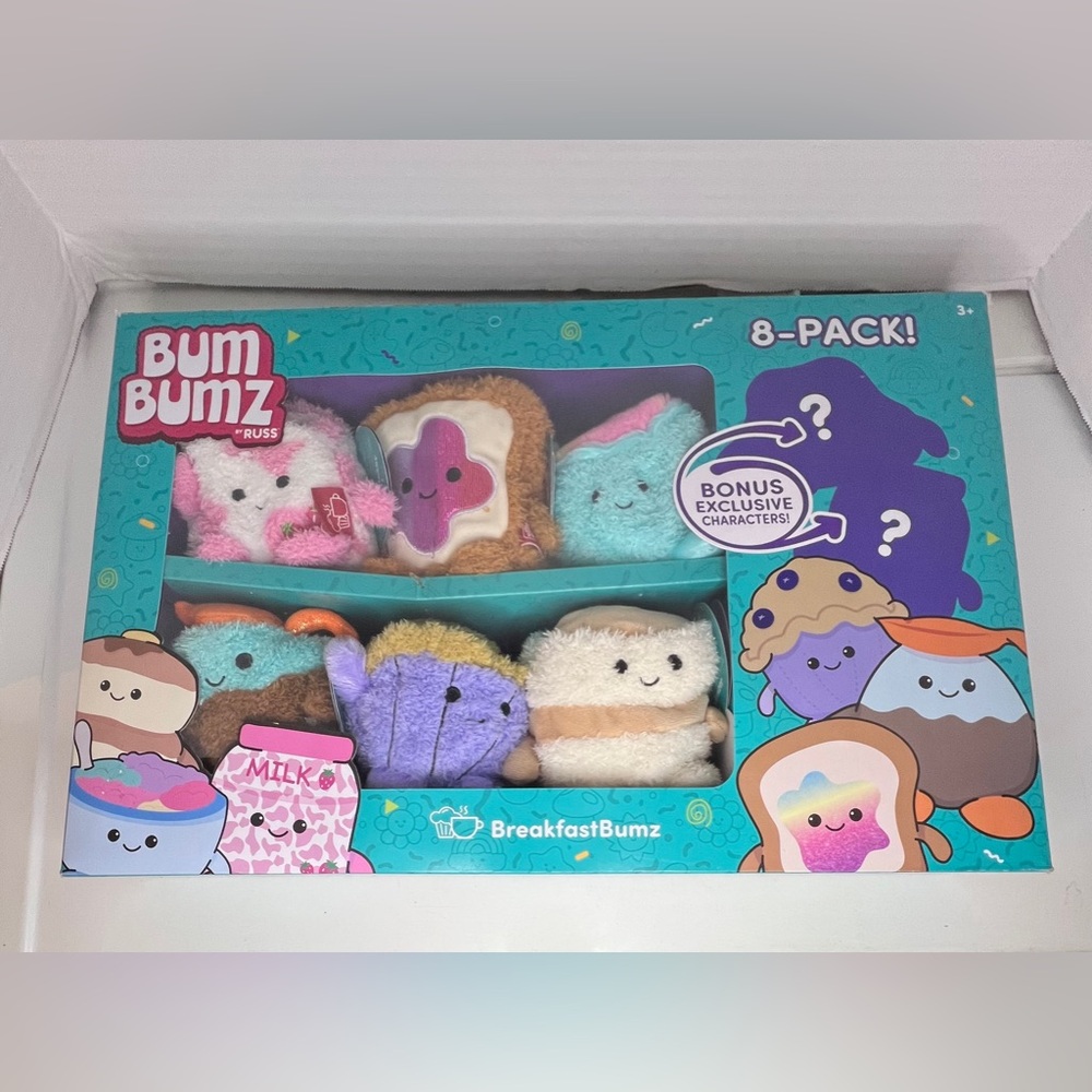 Bum Bumz by Russ Breakfast Bumz 4.5” 8 Pack Breakfast Set Brand New Jazwares